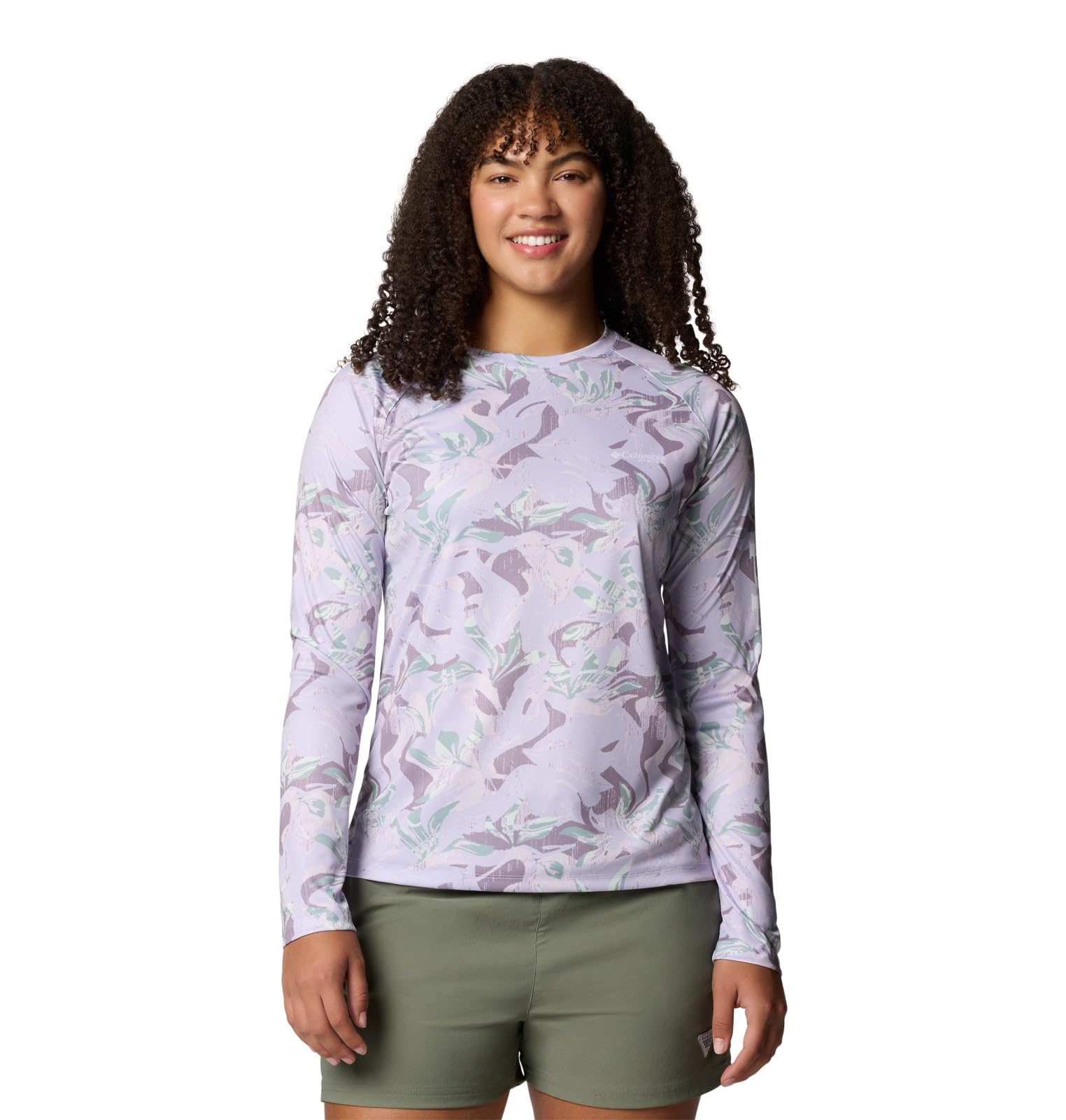 Columbia Women's Super Tidal Tee Long Sleeve, Lavender Pearl Undertow, 3X Image