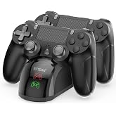 P4 Controller Charger Dock Station, 1.8 Hrs Fast Charging for P4 Charging Station, Charging Station with LED Indicator Charge Chip, Dual USB PS4 Charger Dock for PS4/PS4 Slim/PS4 Pro Charge