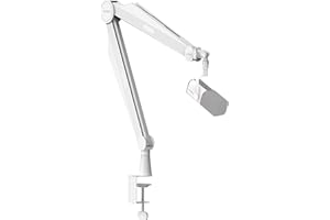 IXTECH Microphone Boom Arm White Mic Arm for Blue Yeti Shure Sm7b Hyperx QuadCast Rode Mic Stand for Gaming Podcasting Streaming CAPTAIN WHITE Model