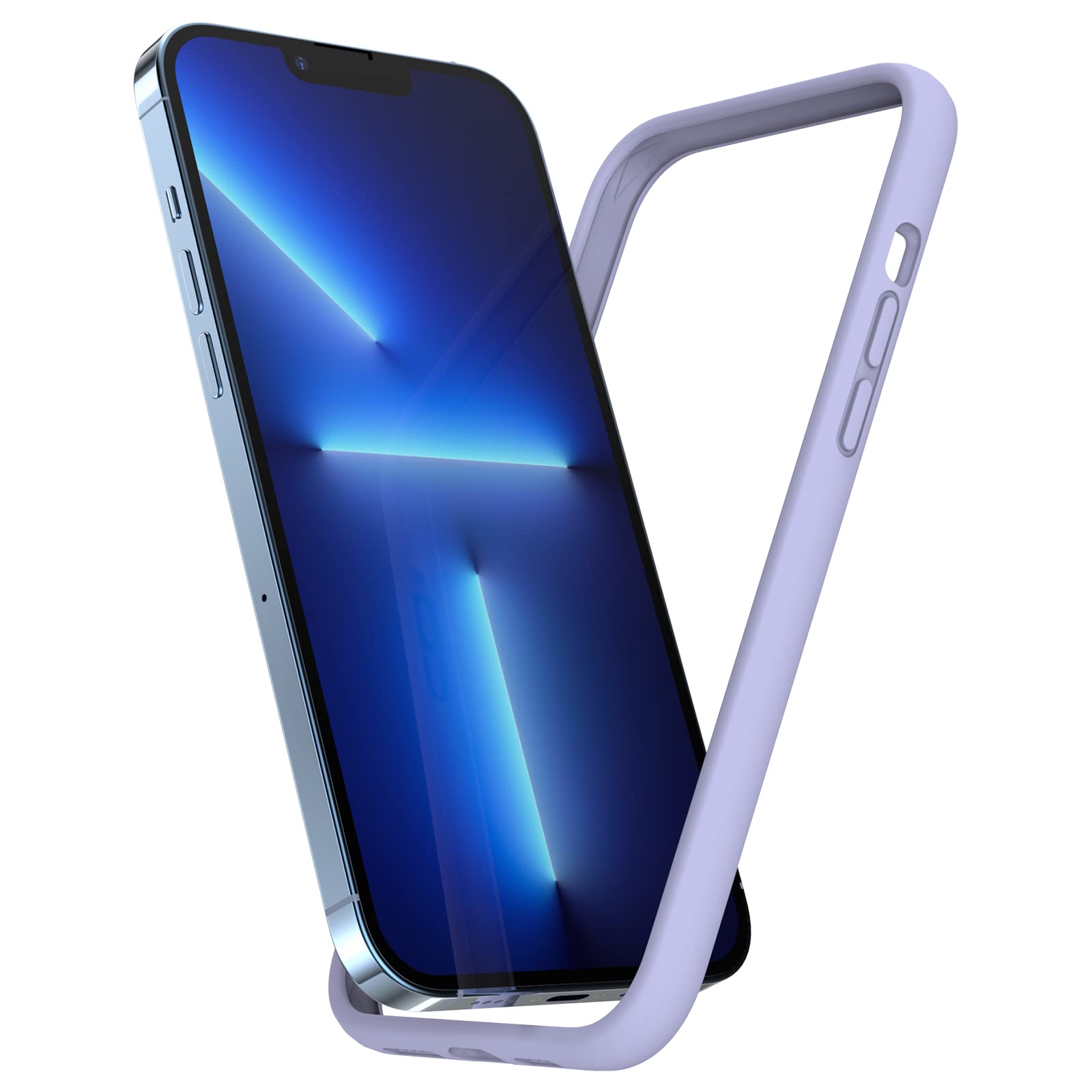 K TOMOTO Compatible iPhone 13 Pro Max Bumper Case (6.7 Inch), Silicone Tough Mobile Phone Case [Shock-Absorb] [Raised Edge Protection] [Drop Protection] [Silky and Soft Touch] Frame, Light Purple