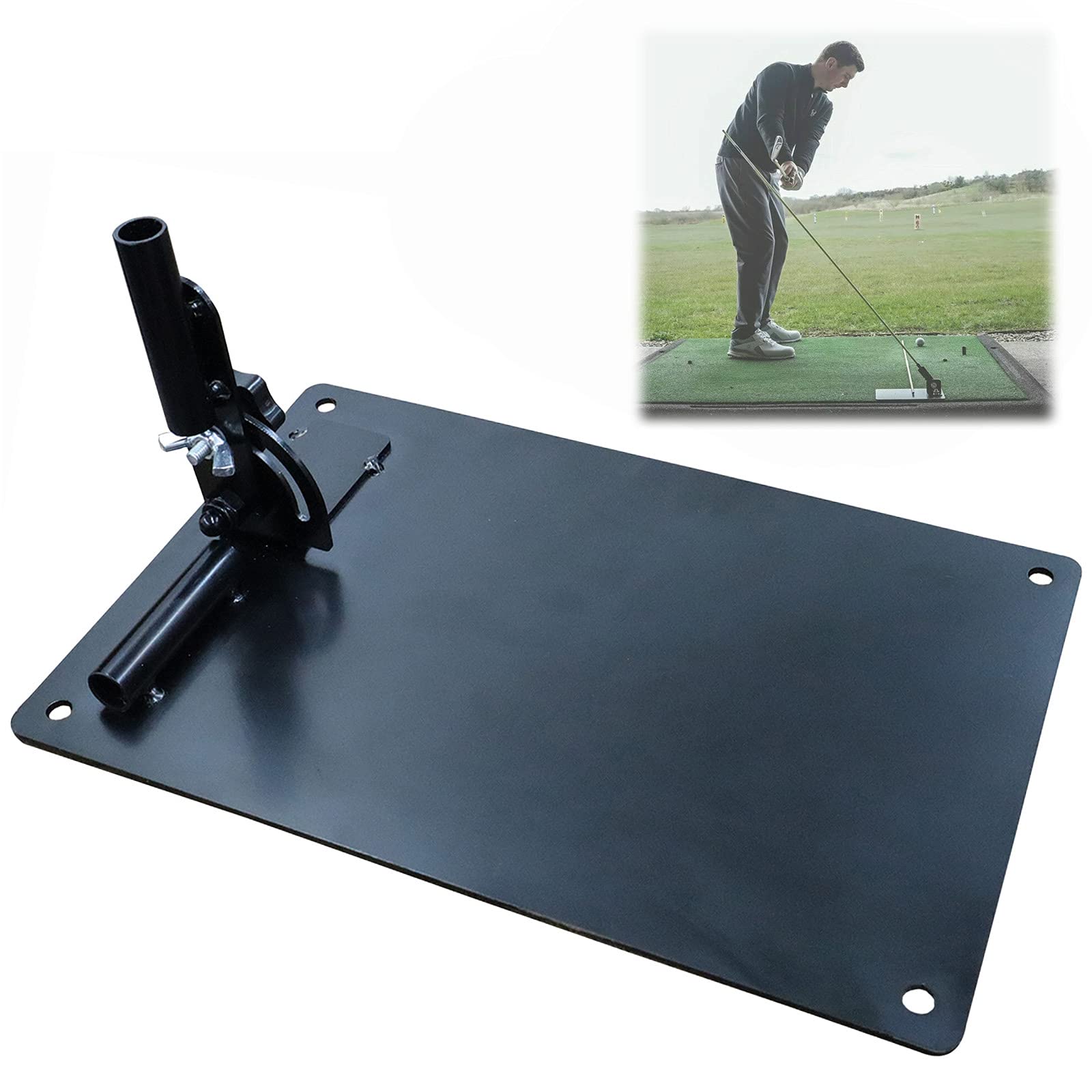 Amy Sport Golf Practice Plate Swing Plan Trainer Alignment Stick Holder Durable Metal Training Equipment Golfing Accessory (1 Pack Standard)