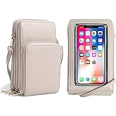 Borivilla Crossbody Cellphone Purse Women Touch Screen Bag RFID Blocking Wallet Handbag Shoulder Strap