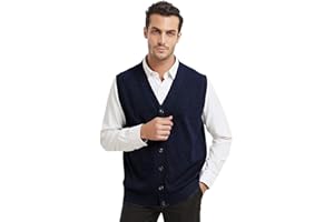 TopTie Mens Sweater Vest Solid Knitted Lightweight Thermal Cardigan