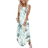 ANRABESS Women Summer Maxi Dress Beach Vacation Sundress Sleeveless Casual Loose Shirt Dresses 2026 Travel Outfits