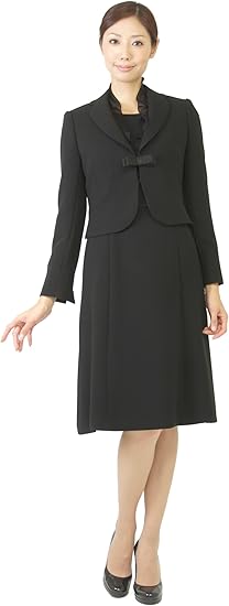 Amazon Co Jp 京都スタイル Kyotostyle ブラックフォーマル 喪服 レディース 女性 アンサンブル ジャケット ワンピース 大きいサイズ T280 服 ファッション小物
