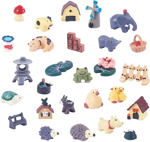 Amazon.com: nbeads 27pcs adornos de jardín en miniatura jardín de hadas Animales para casa de muñecas maceta decoración del hogar, color mezclado: Home \u0026 Kitchen