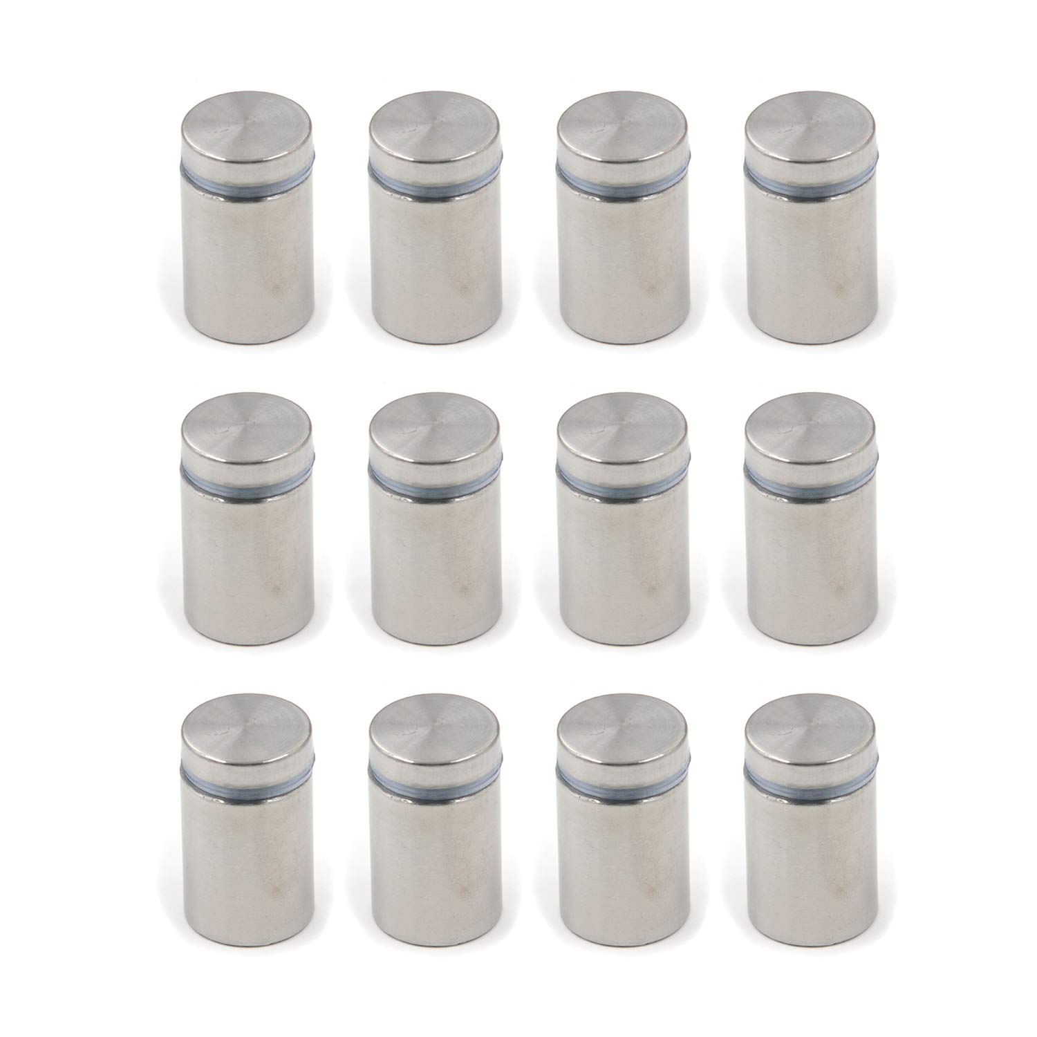 Tulead Stainless Steel Sign Holder Standoff Screws Wall Sign Silver Standoff Mounting Hardware 1.2"x0.75",Pack of 12 with Mounting Screws