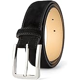 LEAODES LD Men's Belt Casual Genuine Leather Suede Belts for Men 1 3/8" Wide Elegant Golf Dress Belt