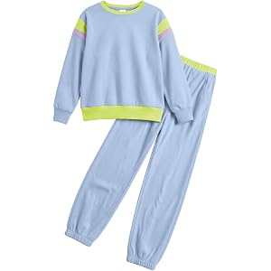 blibean Girls Fall Clothes Long Sleeve Colorblock Outfits Size 6-15 Years