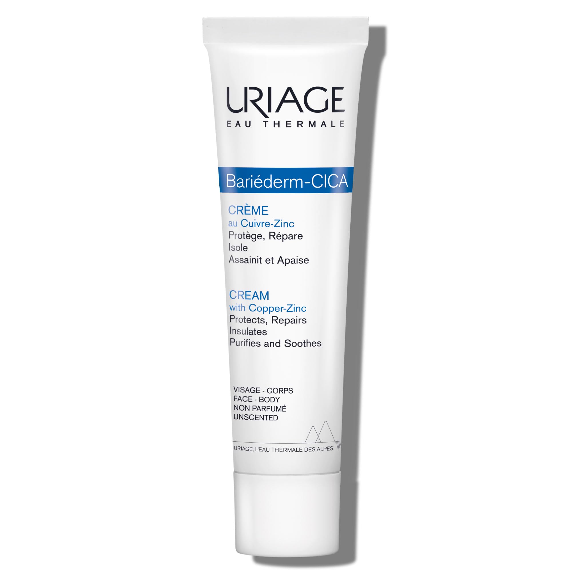 Uriage Bariederm-Cica Repairing Cream with D-Panthenol & Copper-Zinc - Wound Healing Barrier Cream - Multi-purpose (minor cuts, burns) - For Damaged & Irritated Skin - Water Resistant - 40ml