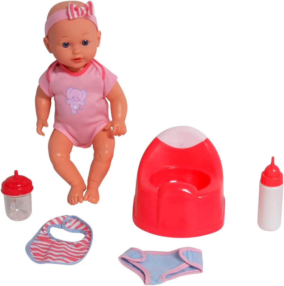 baby snuggles drink and wet doll