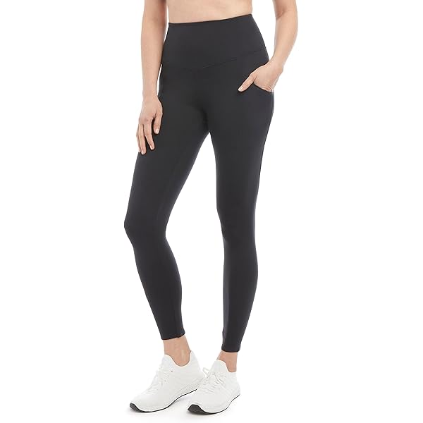 Danskin Women's Performance Legging with Pockets, Black Salt, X
