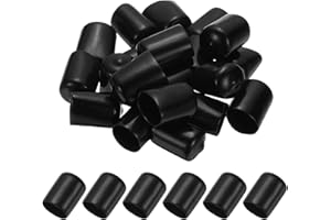 PATIKIL 15mm ID Rubber End Caps, 35 PCS High Temp Rubber Tips Screw Silicone End Caps Flexible Thread Protector for Pipes Scr