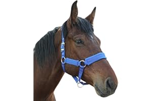 Kabahorze Adjustable Horse Halter with Polar Fleece Lined, Rope Halters, Equestrian Horse Riding Headcollar with Satin Hardware, Prevents Rubs, Adjustable Fit,Great for Trailering & Shows