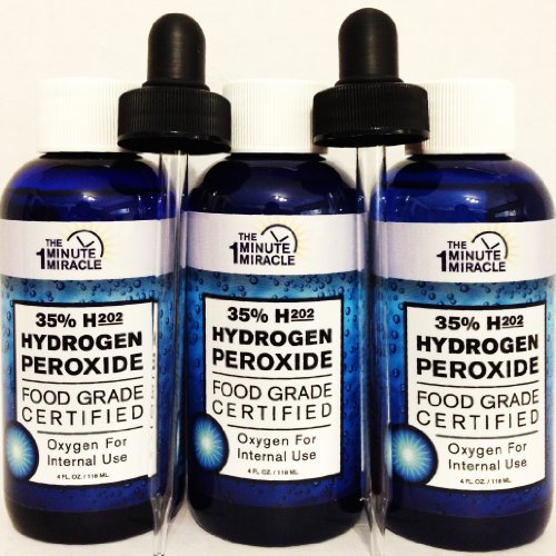 ORGANIC 35 H2o2 Hydrogen Peroxide Food Grade Certified 3 Bottles 4