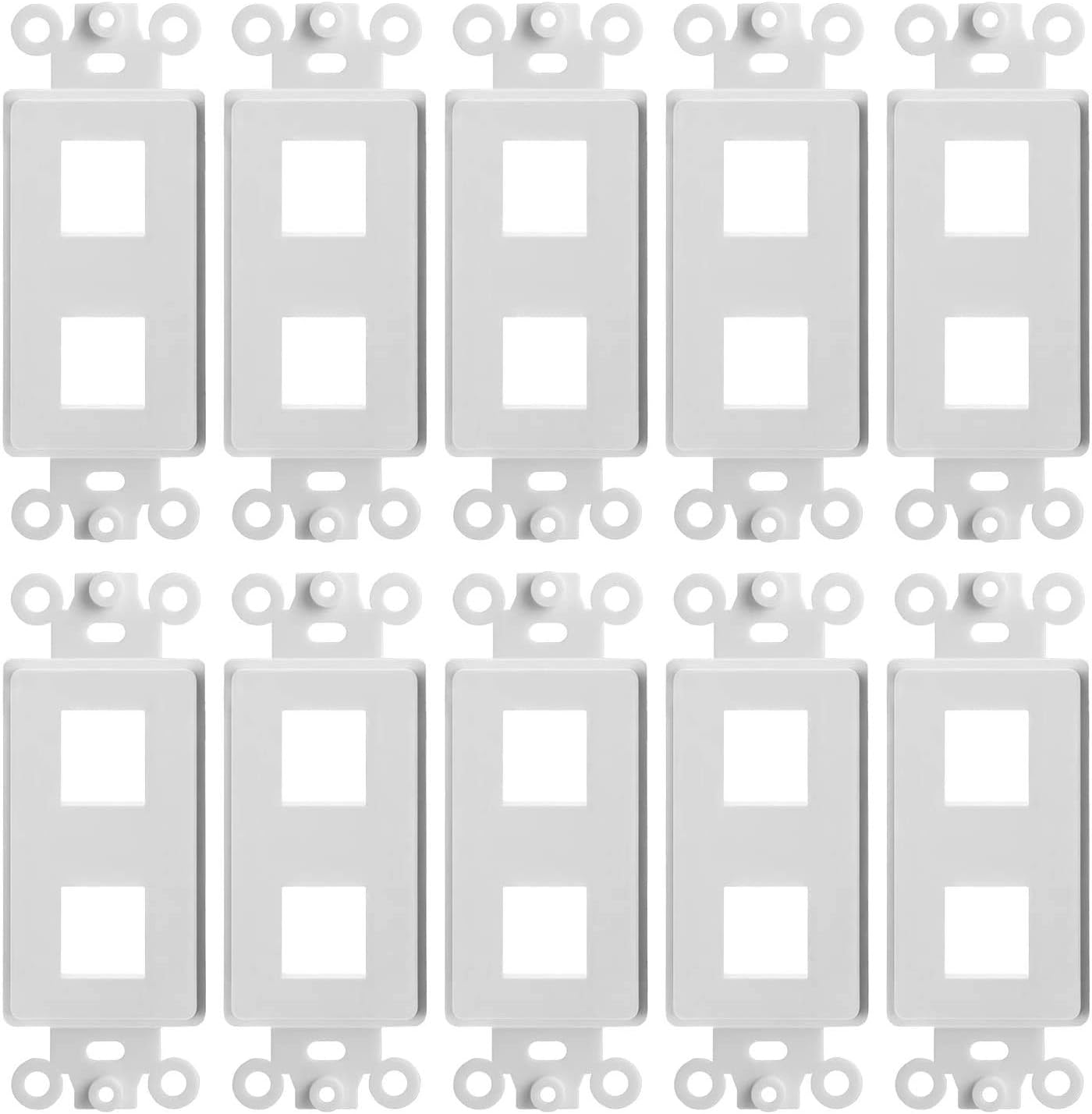 Kenuco Decora Wall Plate Keystone Insert (10 Pack, 2 Port)
