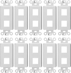 Kenuco Decora Wall Plate Keystone Insert (10 Pack, 2 Port)