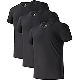 DAVID ARCHY Men's Undershirts Combed Cotton T-Shirt Soft Moisture-Wicking Undershirt Crew Neck or V Neck Tees 3 Pack