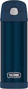 THERMOS FUNTAINER Stainless Steel Kids Bottle, 16 Ounce, Navy