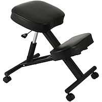 Moustache Ergonomic Kneeling Chair, Double Thick Padded Foam Steel Frame Adjustable Stool for Home, Office, and Meditation, P