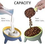 Zayejod Cat Bowls Tilted Raised Two Feeding Bowls Stand 15° Incline view 8