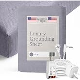 Made in USA Deep Pocket (18 inch) Grounding Fitted Sheet- in Gray for a Queen Size Bed
