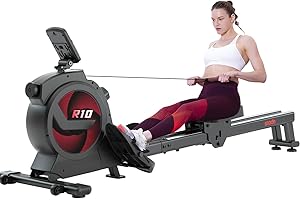 SNODE Rowing Machine for Home Use, Sturdy Rower Machine with 350lb Weight Capacity, LCD Monitor, Ergonomic Seat, Dual Rail