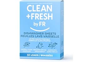 Clean + Fresh Dishwasher Detergent Sheets (32 Loads) – Dishwasher Detergent Sheets, Pods & Tabs Alternative, Plastic-Free, Ul
