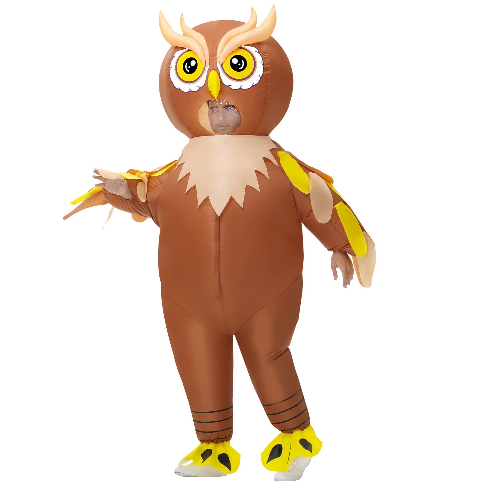 Poptrend Inflatable Costume Owl for Adult Kids, Inflatable Owl Eagle Blow up Costumes Halloween Men Women Funny Fancy Dress Party (Adult)