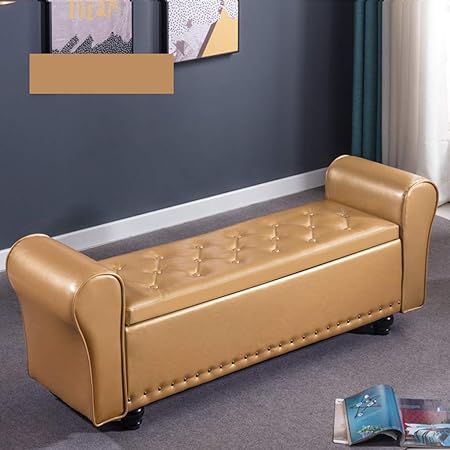 Chl Banc Coffre De Rangement Bois Simili Cuir Siege De Rangement Canape Avec Accoudoirs Grande Capacite Charge Admissible 150kg Impermeable Et Facile A Nettoyer Amazon Fr Cuisine Maison