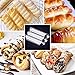 SelfTek Cannoli Tubes Set 2 Styles Cylinder and Cone Stainless Steel Cream Horn Forms for Croissant Shell Cream Roll with Cream Icing Piping Nozzle Tip and Cleaning Brush