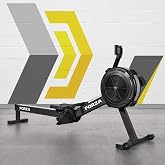 FORZA Fury Rowing Machine | 10-Level Adjustable Resistance Air Rower with Foldable Design, Digital Display &amp; Ergonomic Features - Ideal for Home and Gym Workouts