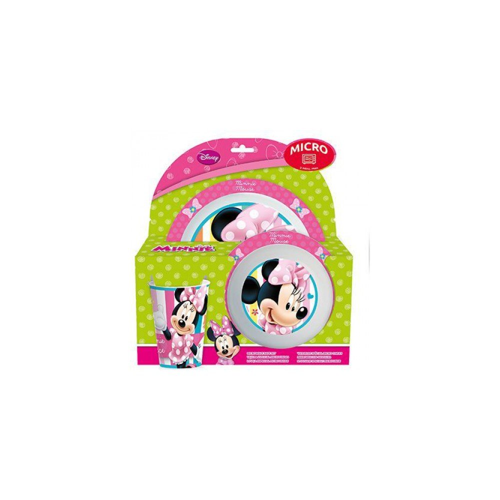 Set de plastico para microondas kids 3 piezas Minnie Dots Bows (1 ...
