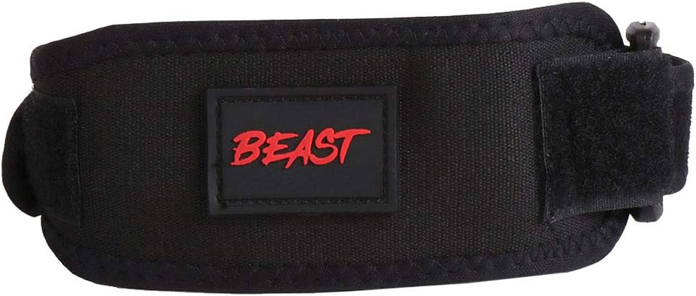 Alpha Designs Beast Knee Support Pair - Patella Tendon Knee Strap for Weightlifting Pain Relief, Black, One Size (Pack of 2)