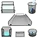 Papercode - Simple Organizer Set - Best 6 Piece Office Desk Organizer Set – Rapidly Declutter for Headspace & Comfort – Black Mesh Collection with Bonus Color Binder Clips