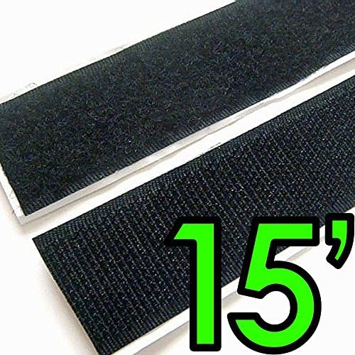 Lusata 1" Self Adhesive Hook &amp; Loop Sticky Back Tape Fabric Fastener - 15 Feet