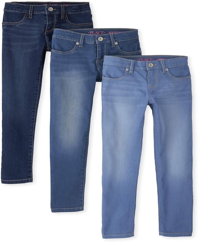 The Children's Place Girls' Denim Jegging Multipack Jeans, Multi Clr