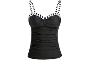 Talisea Women's Underwire Tankini Top Only Tummy Control Swimsuit Top Push Up Bathing Suit Top No Bottom