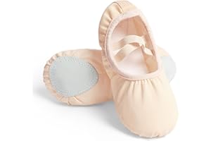 QIYUNFLY Canvas Ballet Shoes for Girls Ballet Flats for Toddler/Little Kid/Big Kid/Adult
