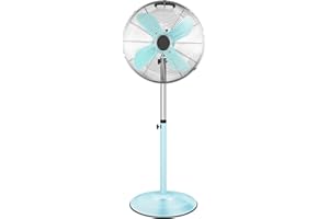InfiniPower 16 Inch High Velocity Stand Fan, Adjustable Heights, 75°Oscillating, Quality Made Fan with 3 Settings Speeds, Heavy Duty Metal for Industrial, Commercial, Residential, Color: Green