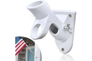 Anley Two-Position Flag Pole Holder | Mounting Bracket with Hardwares - Made of Cast Iron - Strong and Rust Free Coated - 1" 