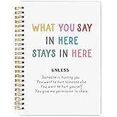 WARDOS What You Say In Here Stay in Here Mental Health Spiral Notebook Journal 5.5x8.3, Therapy Journal for Mental Health, Psychologist Therapist Gifts, Therapy Counselor Office Must Haves Notebook