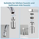 Hibbent Kitchen Sink Tap Aerator 22mm Female/Male Adapters Dual Flow view 6