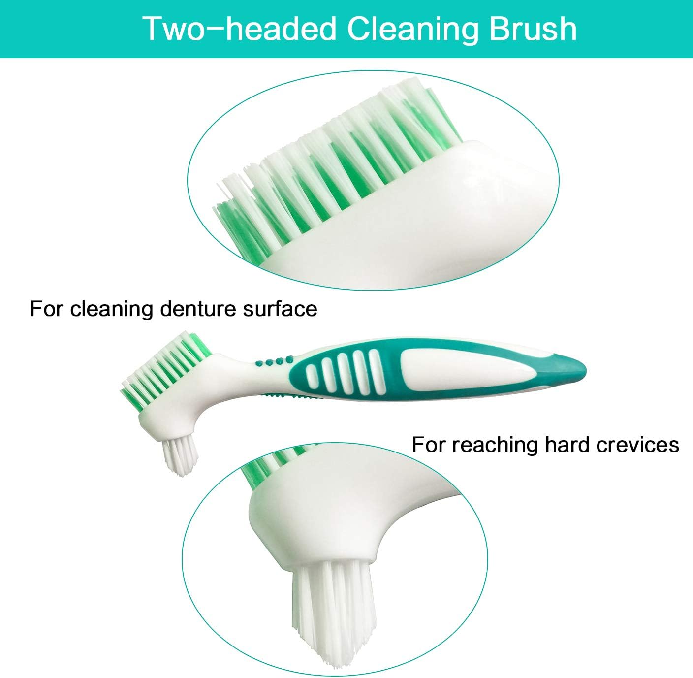 2 Pcs Denture Brush Toothbrush, Deep Cleaning Soft Bristles for Orthodontic Braces, Mouth Guard(Random Color): Health & Personal Care