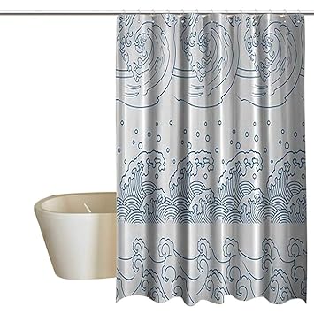 Amazon Com Abstract Nautical Japanese Polyester Shower Curtain