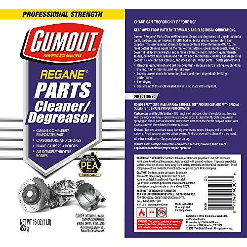 Gumout 540001 Regane Parts Cleaner and Degreaser, 16 oz Pricepulse