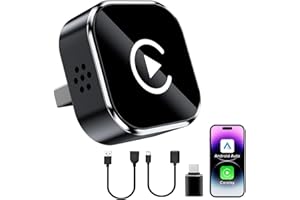 2-in-1 Wireless CarPlay & Android Auto USB Dongle - 2025 Upgrade Compact Car Adapter for iPhone iOS 10+/Android 11+ - Plug & 