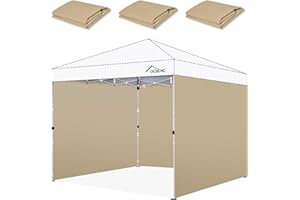 Acepic Sidewalls for 10x10 Pop Up Canopy, 210D Polyester Waterproof Canopy Sidewalls with UV Protection, Sunwall Only (Khaki, 10 * 10ft 3PCS)