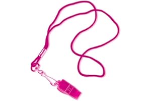 Tandem Sport Pea-Less Whistle and Lanyard - Loud & Clear Pink Sport Whistle - Referee & Coaching Whistle