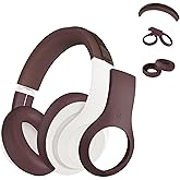 3 in 1 Silicone Studio Pro Ear Covers, Anti-Scratch Ear Pad Cover/Shell Cover/Headband Cover for Beats Studio Pro Headphones, Studio Pro Soft Silicone Protector Accessories(Deep Brown)